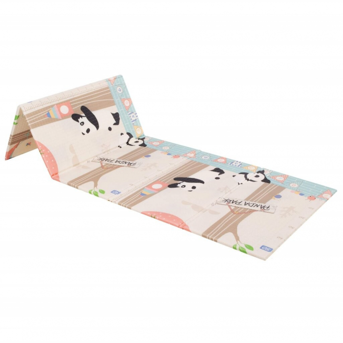 Covoras pentru Copii, Flippy, cu 2 Fete, Model Panda/Party, din XPE+PE, Impermeabil, Antiderapant, Protectie Termica, +3 Luni, Pliabil, 180 x 200 x 1 cm, Multicolor [7]