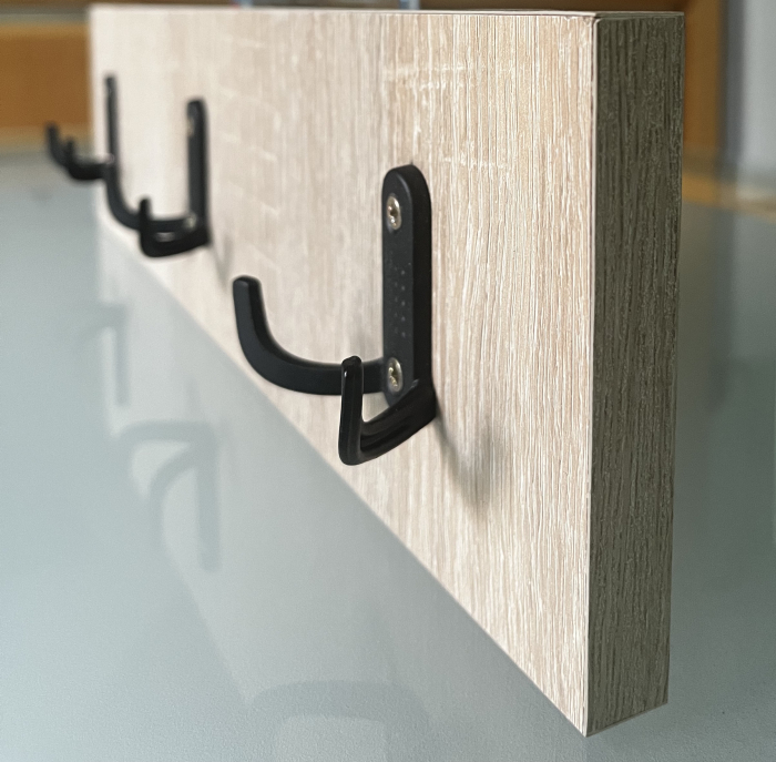Cuier perete cu 3 agatatoare, stejar alb, 44x11 cm [2]