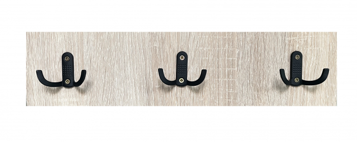Cuier perete cu 3 agatatoare, stejar alb, 44x11 cm [1]
