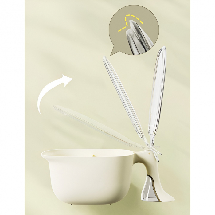 Cutie de Depozitare a Condimentelor, Flippy, de Uz Casnic, cu Maner Stabil, cu Capac, 4 Compartimente Principale, 21 x 14 x 10 cm, Crem [3]