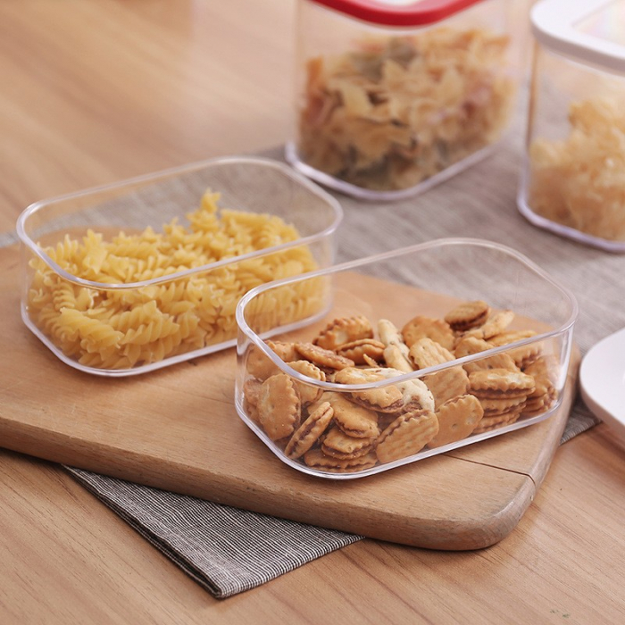 Cutie de Depozitare Alimente, Flippy, 450 ml, Capac Alb, din ABS+Silicon, 14.5 x 9 x 6 cm, Transparent [6]