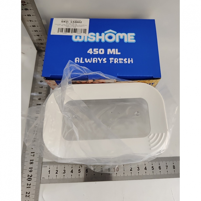 Cutie de Depozitare Alimente, Flippy, 450 ml, Capac Alb, din ABS+Silicon, 14.5 x 9 x 6 cm, Transparent [7]