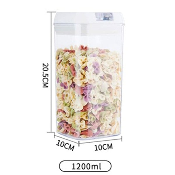 Cutie de Depozitare Alimente, Flippy, Cutie de Depozitare tip Container pentru Bucatarie, cu Capac, Inchidere Ermetica, Cutie pentru Cereale, 20.5 x 10 x 10 cm, volum 1.2 L, Alb [2]