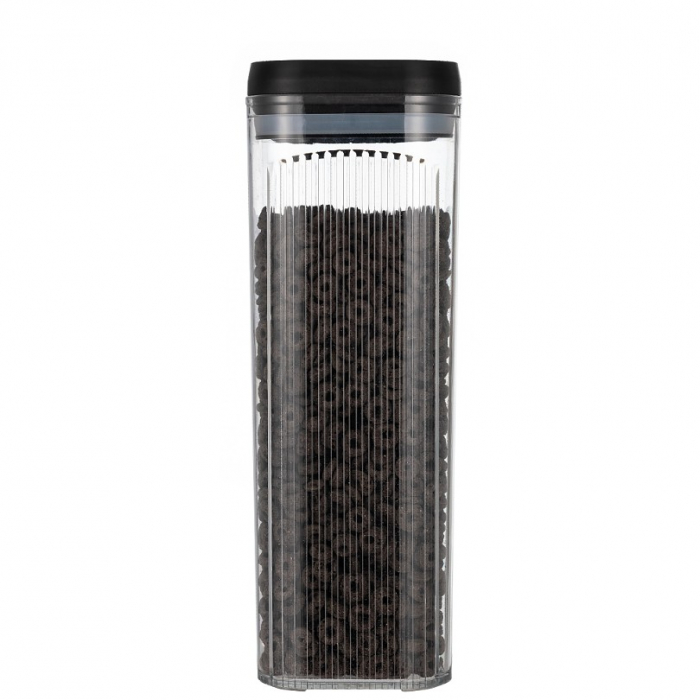 Cutie de Depozitare Alimente, Flippy, tip Container, 3.7L, Recipiente pentru Cereale in Bucatarie, Transparente cu Capac Negru [1]