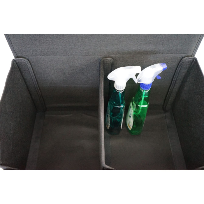 Cutie de Depozitare Auto, Flippy, Organizator Premium Portbagaj, Geanta Multifunctionala din Piele Ecologica, Rezistent la Uzura si Pliabil, 2 Compartimente Depozitare, Maro Havana, 55 x 30 x 30cm [7]