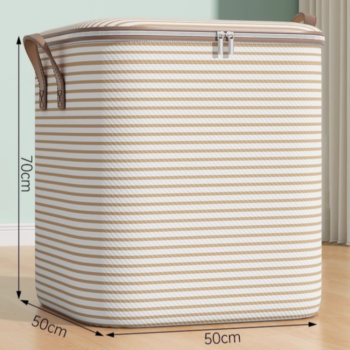 *LICHIDARE STOC* Cutie de Depozitare cu Fermoar, Flippy, Pliabila, Maner Ranforsat, Fermoar Rezistent, pentru Haine, Paturi, Plapume, Perne, Lenjerii de Pat, Jucarii, 50x50x70 cm, 180 Litri, in Dungi, [2]