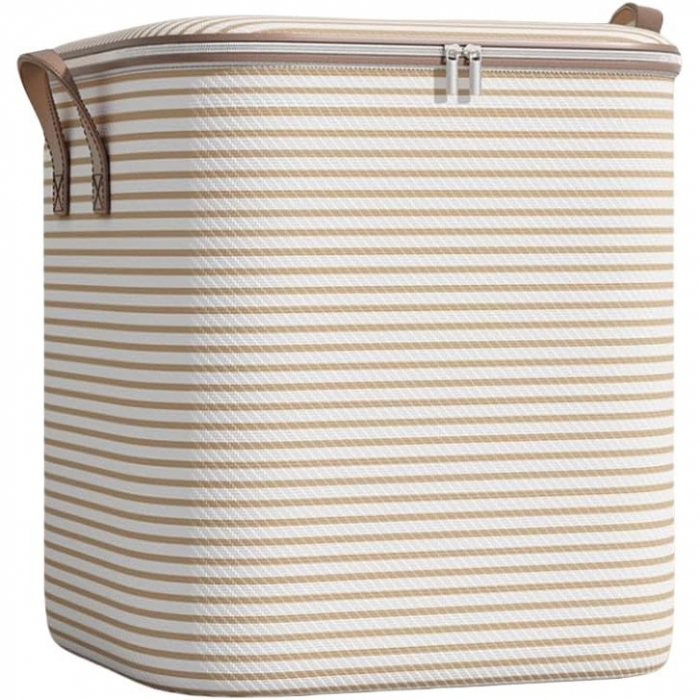 *LICHIDARE STOC* Cutie de Depozitare cu Fermoar, Flippy, Pliabila, Maner Ranforsat, Fermoar Rezistent, pentru Haine, Paturi, Plapume, Perne, Lenjerii de Pat, Jucarii, 50x50x70 cm, 180 Litri, in Dungi, [3]