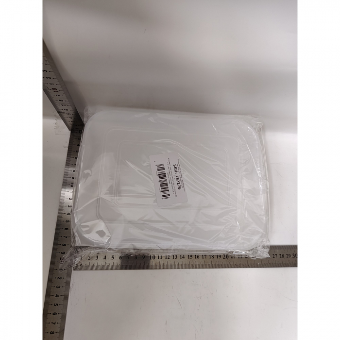 Cutie de depozitare de uz casnic, Flippy, Caserola pentru Frigider, Rezistenta la umiditate, Rezervor Sigilat pentru Depozitare Alimentara, 24.5 x 18.5 x 3.5cm, Alb Transparent [2]