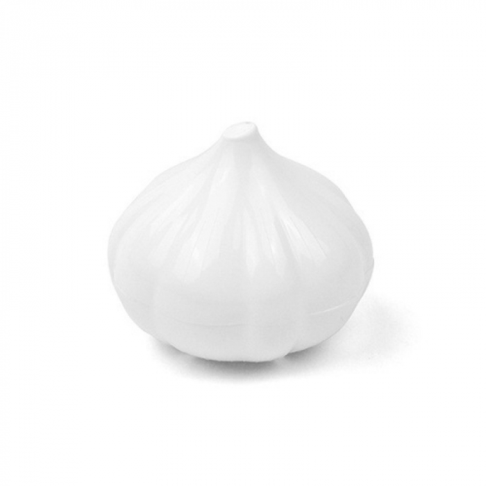 Cutie de depozitare si pastrare a alimentelor, Plastic, Flippy, Model Usturoi, 9x9x9 cm, Alba [1]