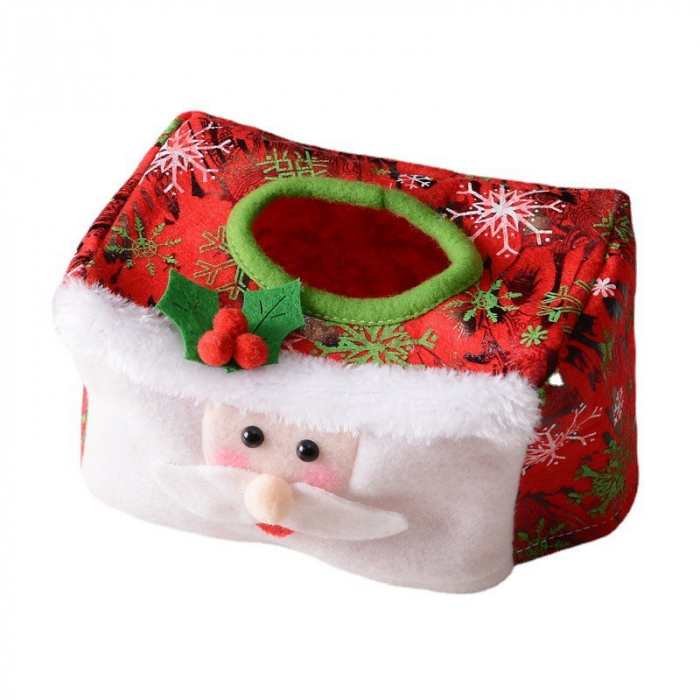 Cutie Decorativa pentru Servetele, Flippy, Model Mos Craciun, Tematica Craciun, 16 x 10 cm, Rosu [1]