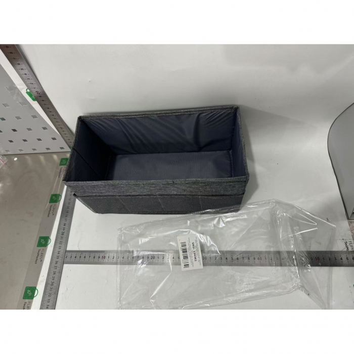 Cutie Depozitare cu Cadru Metalic, Flippy, pentru Bucatarie, snacksuri, pliabila din poliester Oxford, 30 x 15 x 15 cm Gri [2]