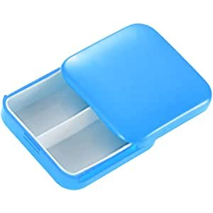 Cutie depozitare medicamente, 2 compartimente, Glisanta, Albastru, Patrata, Flippy, Inchidere etans [5]