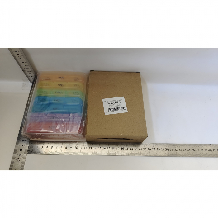 Cutie Depozitare Medicamente, Flippy, 7 Zile, 21 Compartimente, Cutie Suport, Recipiente Detasabile, Portabila, Multicolor, Cutie Transparenta, 15.6x12 cm [5]