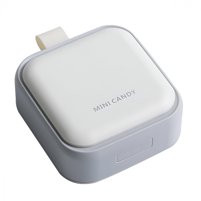 Cutie Depozitare Medicamente Mini, Flippy, 4 Compartimente, Inchidere Etans, Portabila, Patrat, Gri, PP, 7.5x7.5x3 cm [1]