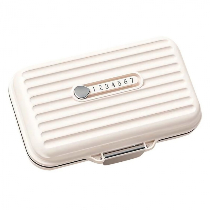 Cutie Medicamente, Flippy, Bej, 7 Compartimente, Portabila si Compacta, 11x7.2x3.5 cm, Ideala pentru Uzul Cotidian [1]