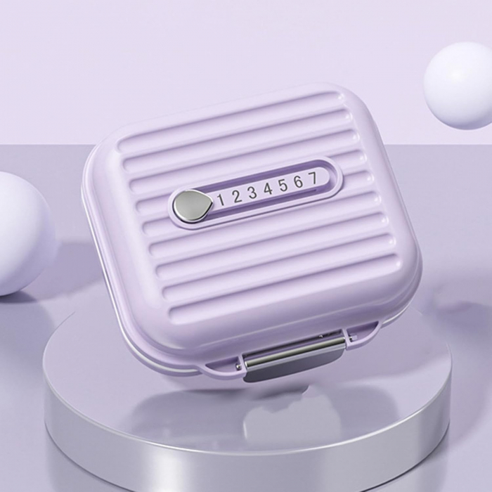 *LICHIDARE STOC* Cutie Medicamente, Flippy, Mov, 7 Compartimente, Portabila si Compacta, 7.8x7.2x3.5 cm, Ideala pentru Uzul Cotidian [7]