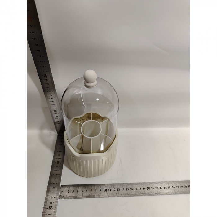 Cutie pentru Depozitarea Pensulelor de Machiaj, Flippy, Rotativa, Plastic, 36 cm x 13 cm, Bej [2]