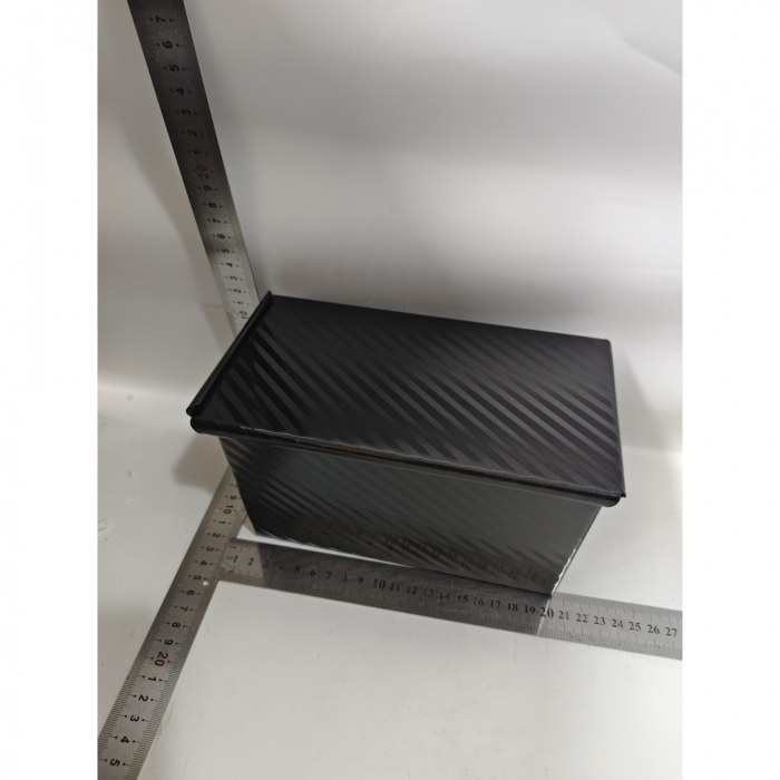 Cutie pentru Paine Toast, Flippy, Negru, 450g, cu Capac [2]