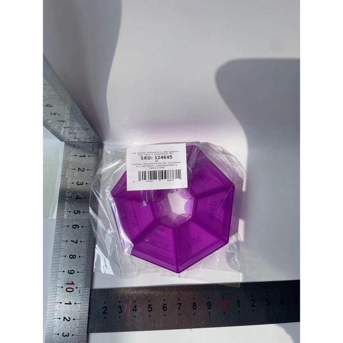 Cutie separator medicamente cu zilele saptamanii, Flippy, Plastic, 7 compartimente, Mov [5]