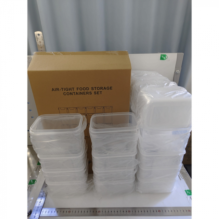 Cutii de depozitare alimente, Flippy, Set din 24 Cutii pentru Condimente, Cereale, Cutii pentru Bucatarie, din Plastic PP, Cutii Alimentare, Diferite Dimensiuni, Transparente [2]