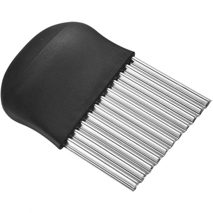Cutit pentru Cartofi Ondulati, Flippy, pentru Legume, Forma Ondulata, Usor de Utilizat, Taiere, Negru [1]