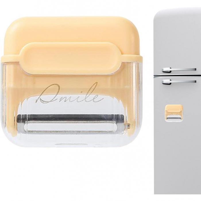 Decojitor/Curatator manual de legume si fructe, Flippy, portabil, cu magnet, doua lame, Inox, Galben, 6.7x6x1.6 cm [2]