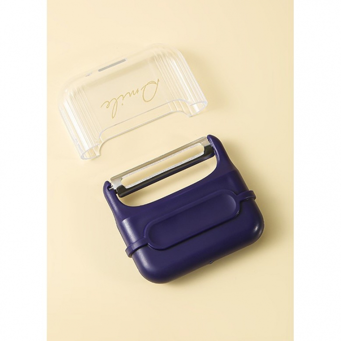 Decojitor/Curatator manual de legume si fructe, Flippy, portabil, cu magnet, doua lame, Inox, Mov, 6.7x6x1.6 cm [4]