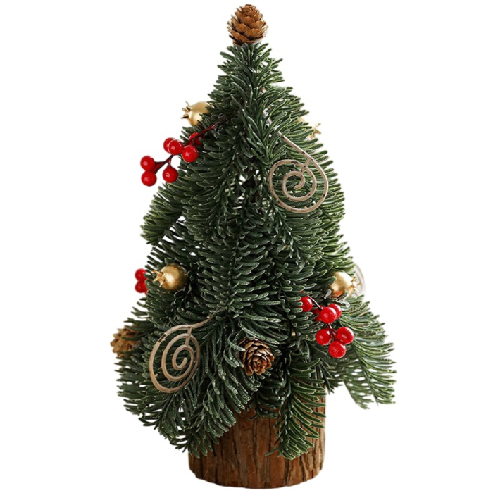 Decoratiune Craciun pentru Masa, Flippy, Ornament de Decor Model Brad de Craciun de Dimensiuni Mici, pentru Birou si Interior, din Plastic 30 x 15 x 15 cm, Verde [7]