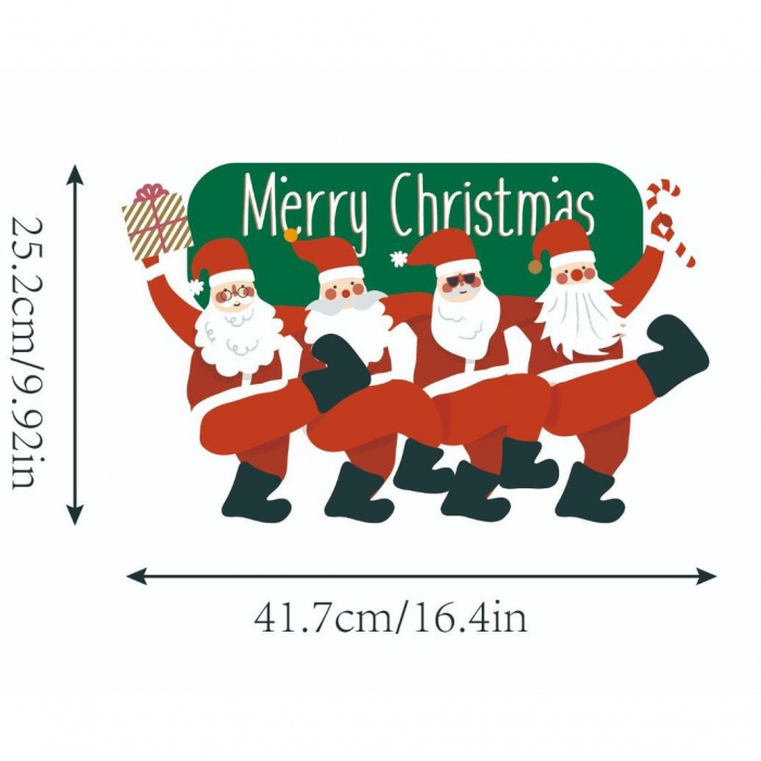Decoratiune de Craciun, Flippy, de Agatat, pentru Usa, Perete sau Brad, Sfoara Inclusa, 25.2 x 41.7 cm, din Hartie 350g, Model Mosi Craciuni, Multicolor [3]