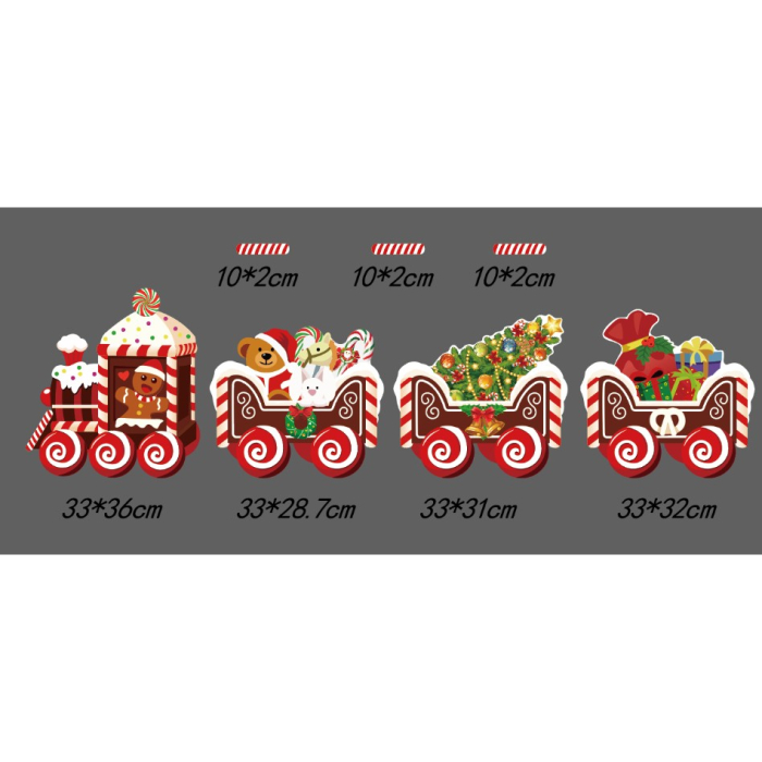 Decoratiune de Craciun, Flippy, pentru Gradina, Tip Trenulet, 4 Figurine + Bete de Infipt in Pamant, din Plastic, Impermeabil, Model Tren cu Omul Briosa, Multicolor [2]