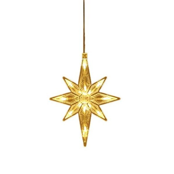 Decoratiune de Craciun Luminoasa in forma de Fulg, cu Ventuza, Alb Cald [1]
