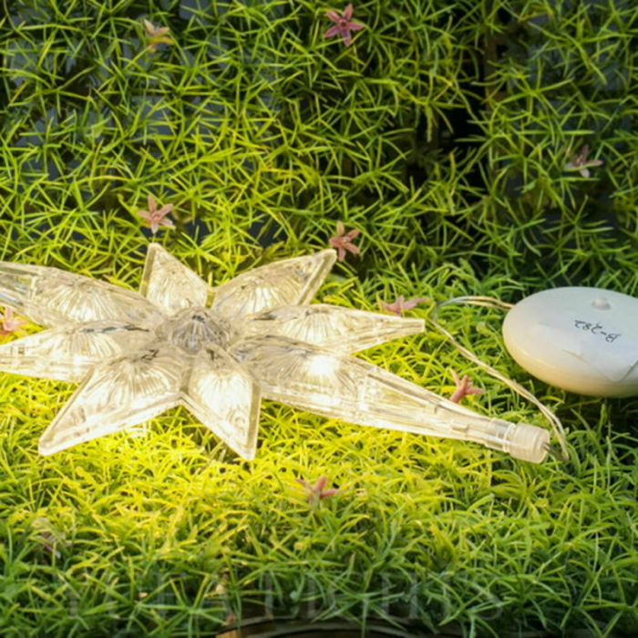 Lichidare de stoc Decoratiune de Craciun Luminoasa in forma de Fulg, cu Ventuza, Alb Cald [4]