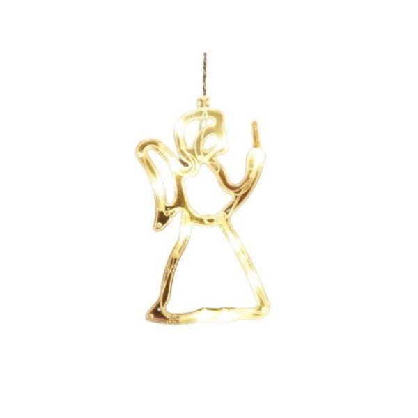 Lichidare Decoratiune de Craciun Luminoasa in forma de Ingeras 21x12 cm, cu Ventuza, Alb Cald, Flippy [1]