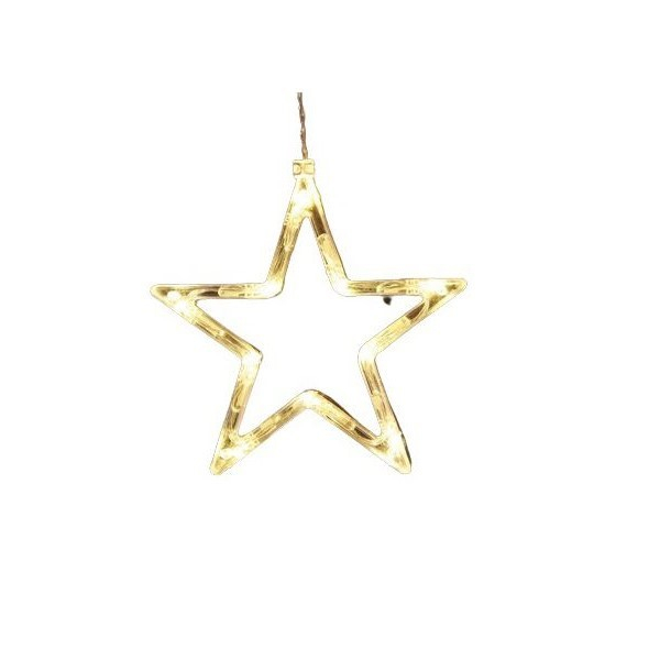 Decoratiune de Craciun Luminoasa in forma de Stea 19x18 cm, cu Ventuza, Alb Cald, Flippy [1]