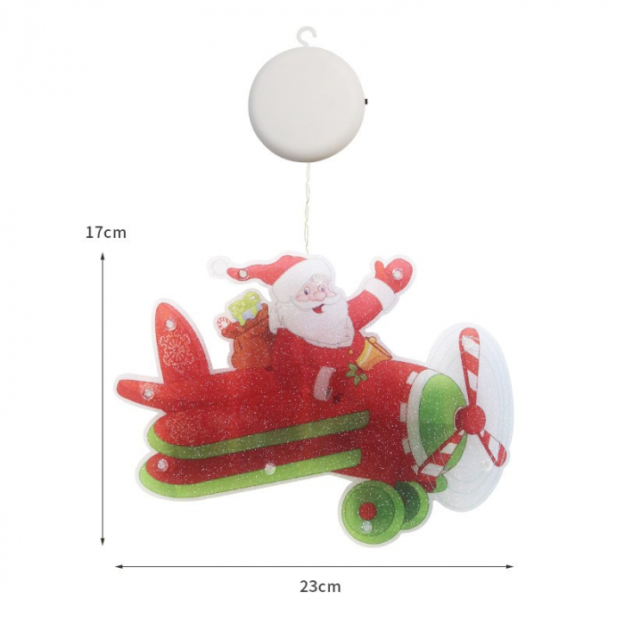 Decoratiune de Craciun pentru fereastra Flippy, Avion, cu LED-uri, 23 cm, alb cald [4]