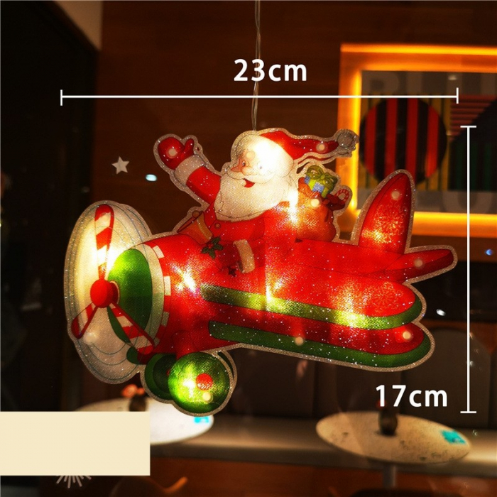 Decoratiune de Craciun pentru fereastra Flippy, Avion, cu LED-uri, 23 cm, alb cald [2]