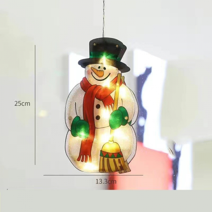Decoratiune de Craciun pentru fereastra Flippy, om de zapada, cu LED-uri, 26 cm, alb cald [2]