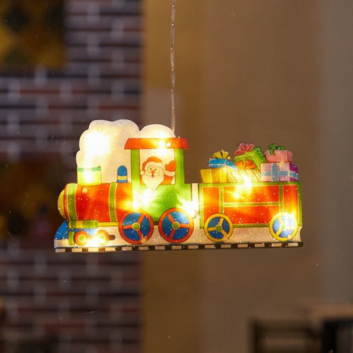 Decoratiune de Craciun pentru fereastra Flippy, trenulet, cu LED-uri, 26 cm, alb cald [4]