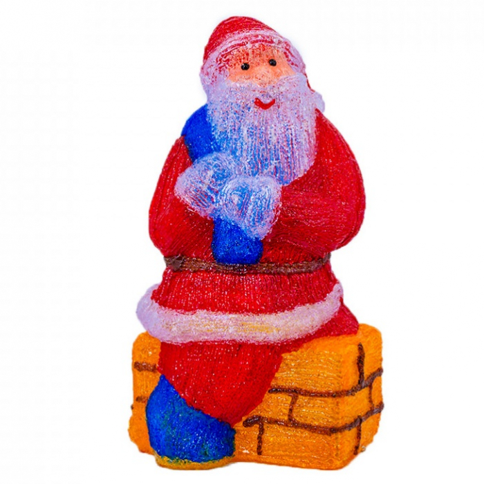 Decoratiune de exterior cu lumini, Mos Craciun pe horn din acril, 144 Led-uri, dimensiune produs 60cm, 8 jocuri de lumini, cablu de alimentare 3m, HB-112 [4]