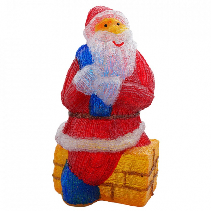 Decoratiune de exterior cu lumini, Mos Craciun pe horn din acril, 144 Led-uri, dimensiune produs 60cm, 8 jocuri de lumini, cablu de alimentare 3m, HB-112 [2]