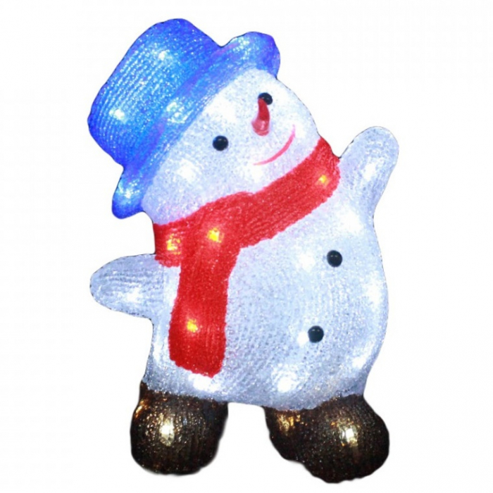 Decoratiune de exterior cu lumini, Om de zapada dansator din acril, 50 Led-uri, dimensiune produs 40cm, 8 jocuri de lumini, cablu de alimentare 3m, HB-115 [2]