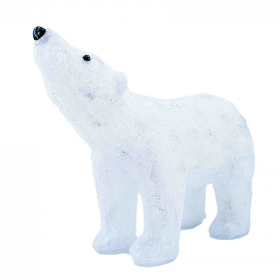Decoratiune Craciun - Urs Polar, din acril, dimensiune 55x17.5x37cm, 8 jocuri de lumini, 80 led-uri, lumina rece, cablu de alimentare 3m, protectie IP44, MI-1063 [2]