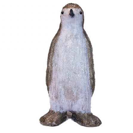 Pinguin decoratiune luminoasa de exterior din acril cu 80 led-uri, 8 jocuri de lumini, culoare alb, dimensiune 43 cm, alimentare la priza, MI-1060 [2]
