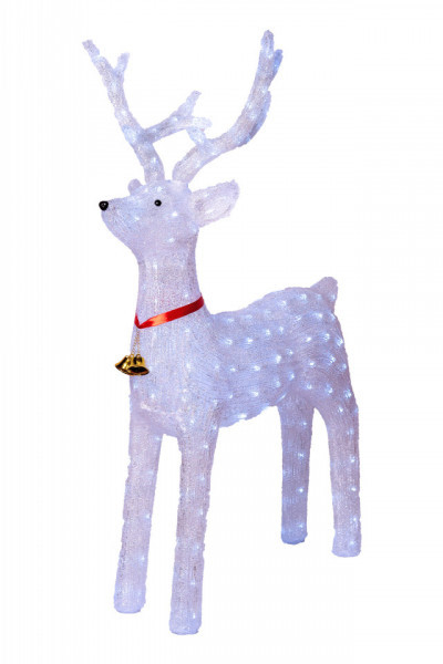Decoratiune de exterior cu lumini Ren din acril cu instalatie de lumini , dimensiune 130cm, 8 jocuri de lumini, cablu de alimentare 3m, HB-122-RGB [1]