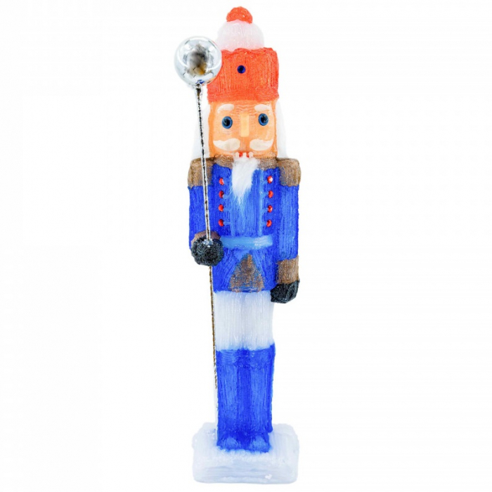 Decoratiune de exterior cu lumini, Spargator de nuci, din acril, dimensiune 14x12x63 cm, 8 jocuri de lumini, 60 led-uri, lumina rece, cablu de alimentare 3m, IP44, MI-1040 [2]