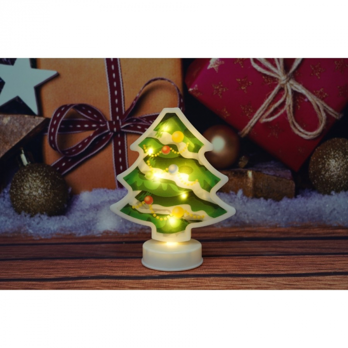 Decoratiune luminoasa 3D, Tip brad, cu baterii [4]