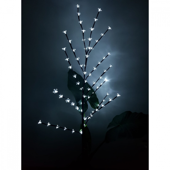 Decoratiune Luminoasa Crenguta cu Baterii 72 LED -uri Flori Alb Rece [4]