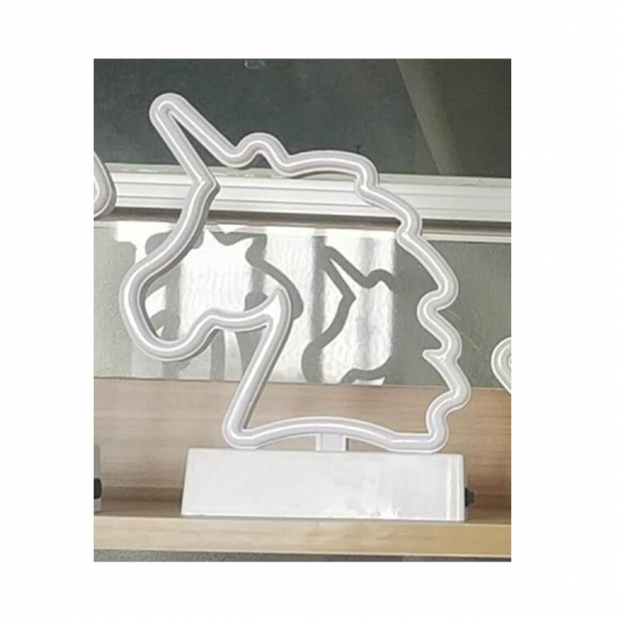 Decoratiune Luminoasa cu Baterii Unicorn 25 cm Alb Rece [3]