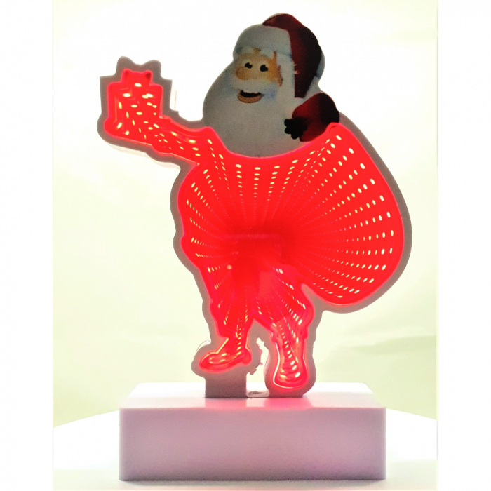 Decoratiune Luminoasa cu Baterii/USB Neon Model Mos Craciun 20 cm Alb Rece [1]