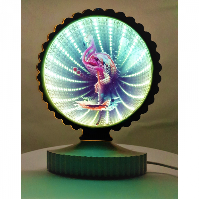 Decoratiune Luminoasa cu Cablu USB Model Flamingo Alb Rece 17 cm [1]